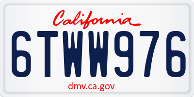 CA license plate 6TWW976