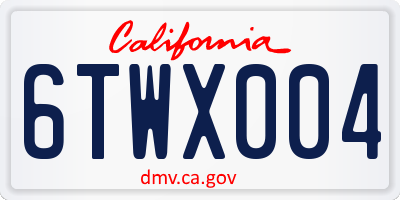 CA license plate 6TWX004
