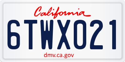 CA license plate 6TWX021