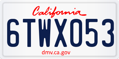 CA license plate 6TWX053
