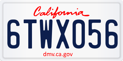 CA license plate 6TWX056