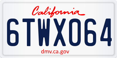 CA license plate 6TWX064
