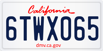CA license plate 6TWX065