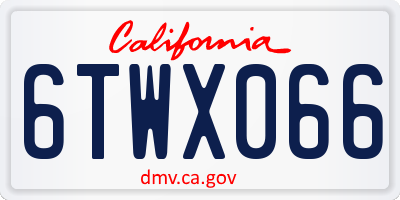 CA license plate 6TWX066