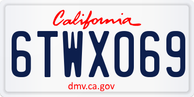 CA license plate 6TWX069