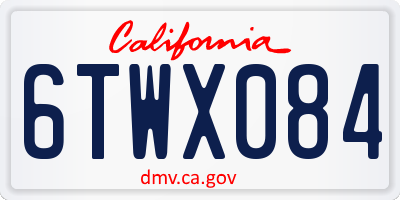 CA license plate 6TWX084