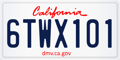 CA license plate 6TWX101