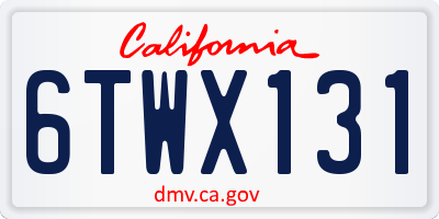 CA license plate 6TWX131