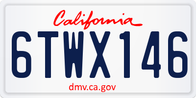 CA license plate 6TWX146