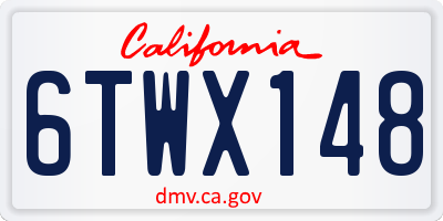 CA license plate 6TWX148