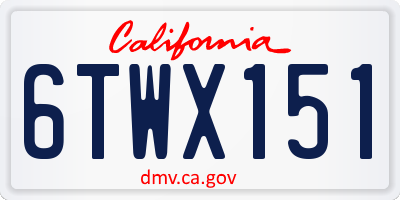 CA license plate 6TWX151