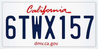 CA license plate 6TWX157