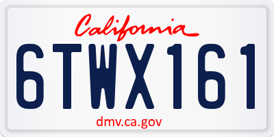 CA license plate 6TWX161