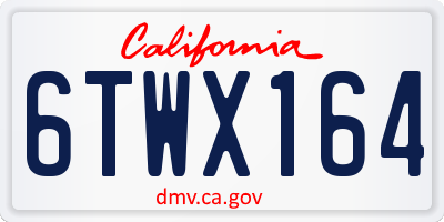 CA license plate 6TWX164