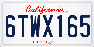 CA license plate 6TWX165