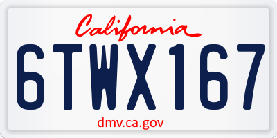 CA license plate 6TWX167