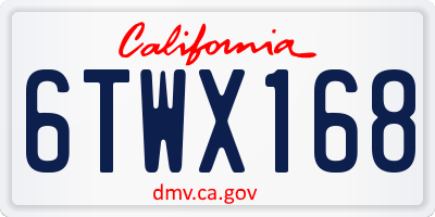 CA license plate 6TWX168