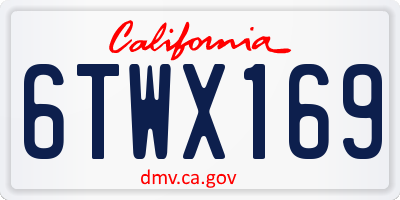 CA license plate 6TWX169