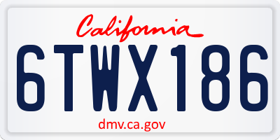 CA license plate 6TWX186