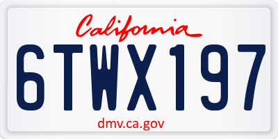 CA license plate 6TWX197