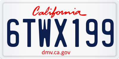 CA license plate 6TWX199