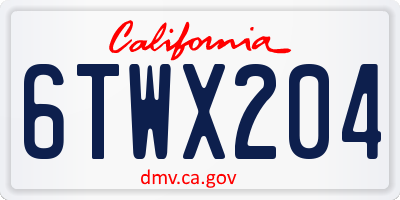 CA license plate 6TWX204