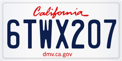 CA license plate 6TWX207