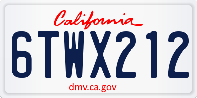 CA license plate 6TWX212