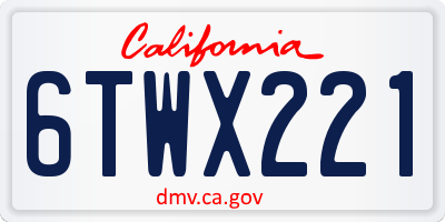 CA license plate 6TWX221