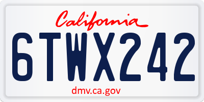 CA license plate 6TWX242