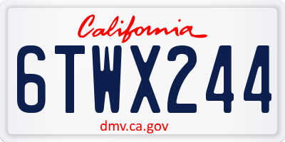 CA license plate 6TWX244