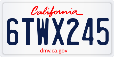 CA license plate 6TWX245