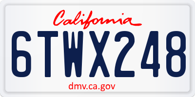 CA license plate 6TWX248