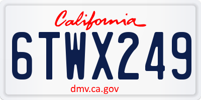 CA license plate 6TWX249