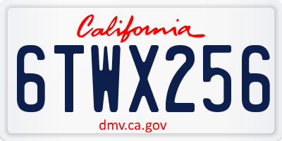 CA license plate 6TWX256