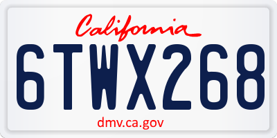 CA license plate 6TWX268
