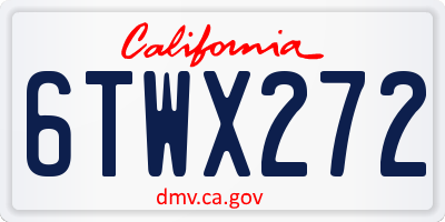 CA license plate 6TWX272