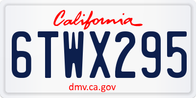 CA license plate 6TWX295