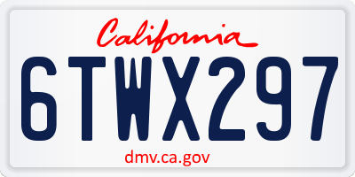 CA license plate 6TWX297