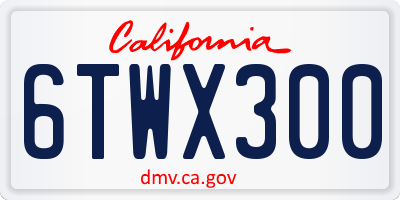 CA license plate 6TWX300