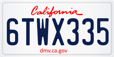 CA license plate 6TWX335