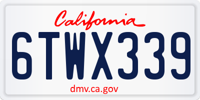 CA license plate 6TWX339