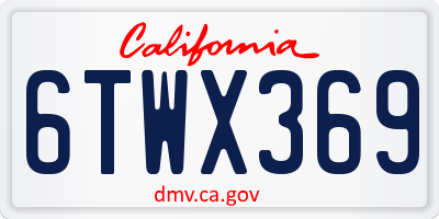 CA license plate 6TWX369