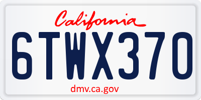 CA license plate 6TWX370