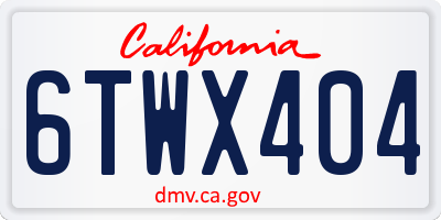 CA license plate 6TWX404