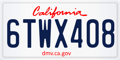 CA license plate 6TWX408