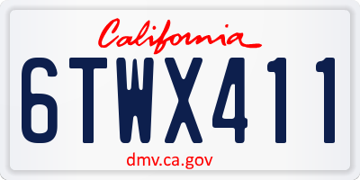 CA license plate 6TWX411