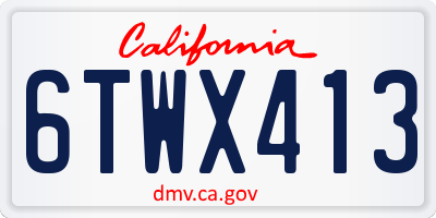 CA license plate 6TWX413