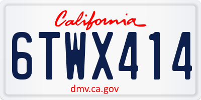 CA license plate 6TWX414