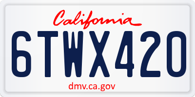 CA license plate 6TWX420